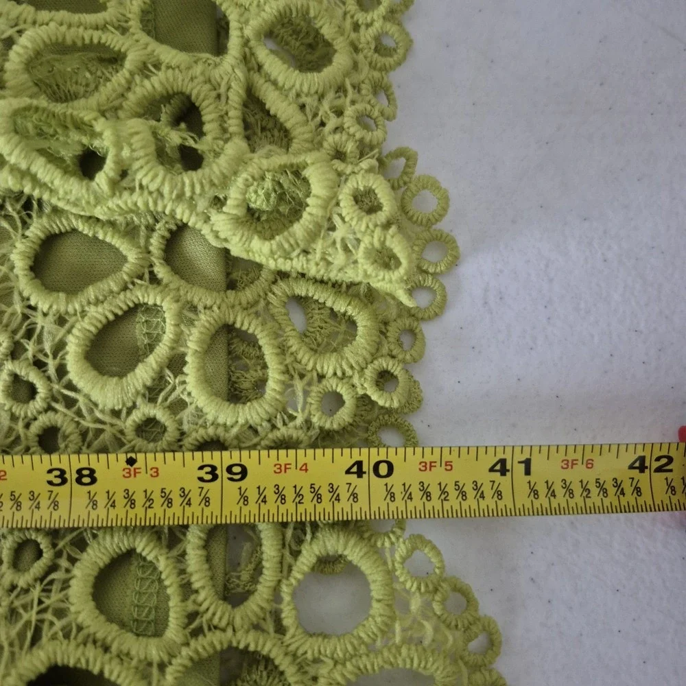 Robbie Bee Dress Womens 22W Green Eylet Lace Lined Sheath Sleeveless Boho
